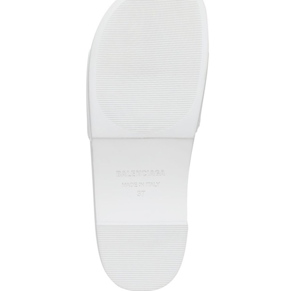 Balenciaga WOMEN'S POOL CLOG BB SLIDE SANDAL MONOCOLOR IN WHITE - Picture 8 of 15